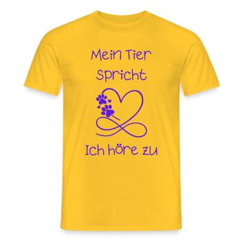 Mein_Tier_spricht - Männer T-Shirt - Gelb - Vorne - AI Model Male 178 dark (178cm)
