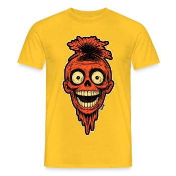 Mascotte de la crête du crâne cramoisi - T-shirt homme - jaune - Devant - AI Model Male 178 dark (178cm)