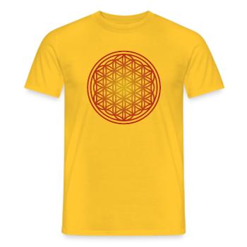 Yoga Mandala Blume des Lebens - Männer T-Shirt - Gelb - Vorne - AI Model Male 178 dark (178cm)