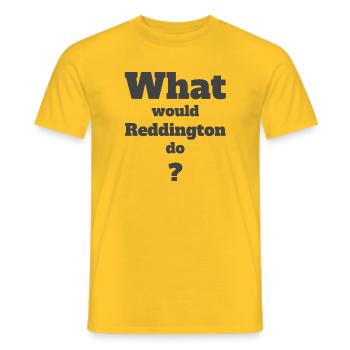 What would Reddingtondo? - Men's T-Shirt - yellow - Front - AI Model Male 178 dark (178cm)