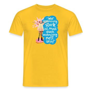 Pippi Langstrumpf Gestreckte Pippi Mit Spruch - Männer T-Shirt - Gelb - Vorne - AI Model Male 178 dark (178cm)