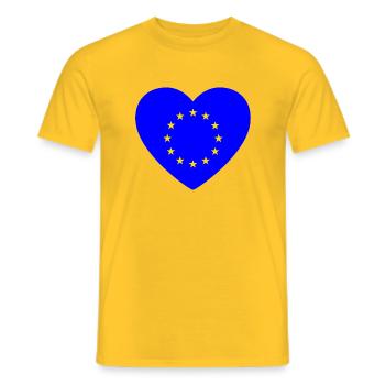 J’aime l’Europe - T-shirt homme - jaune - Devant - AI Model Male 178 dark (178cm)