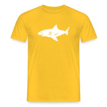 Shark (NO1) - blanc - T-shirt homme - jaune - Devant - AI Model Male 178 dark (178cm)