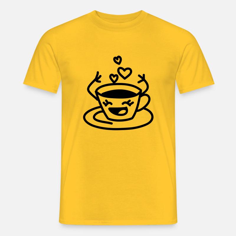 Kaffeetasse Liebe - Männer T-Shirt - Gelb