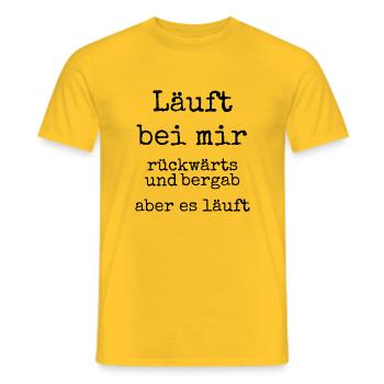 Läuft bei mir - Männer T-Shirt - Gelb - Vorne - AI Model Male 178 dark (178cm)