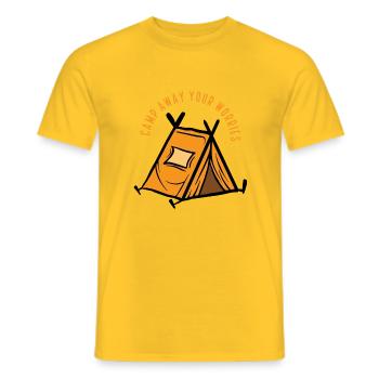 Campez loin de vos soucis - T-shirt homme - jaune - Devant - AI Model Male 178 dark (178cm)