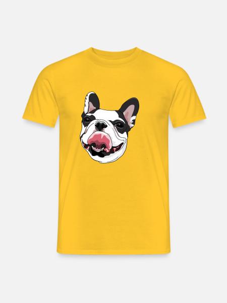 Französische Bulldoggenzunge - Männer T-Shirt - Gelb