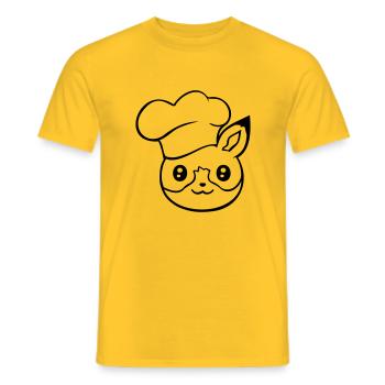 Fox Chef's Hat Chef Cooking Restaurant Kitchen - Men's T-Shirt - yellow - Front - AI Model Male 178 dark (178cm)