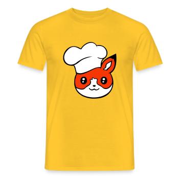 Fox Chef's Hat Chef Cooking Restaurant Kitchen - Men's T-Shirt - yellow - Front - AI Model Male 178 dark (178cm)