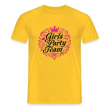 Équipe de fête entre filles - T-shirt homme - jaune - Devant - AI Model Male 178 dark (178cm)