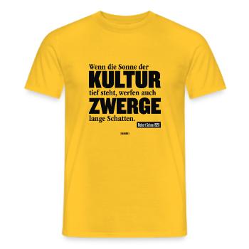 Kultur-Zwerge - Männer T-Shirt - Gelb - Vorne - AI Model Male 178 dark (178cm)