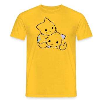 Katzen süß - Männer T-Shirt - Gelb - Vorne - AI Model Male 178 dark (178cm)