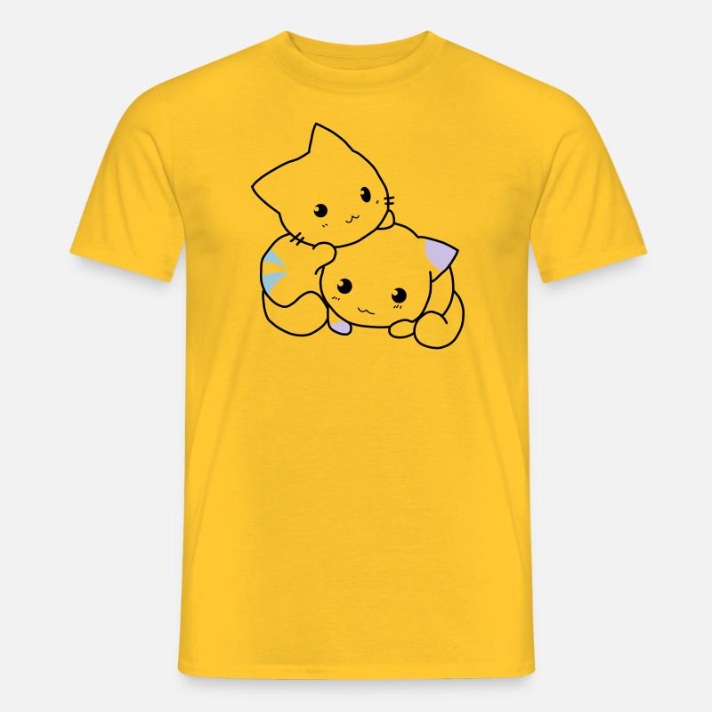 Cats cute - Men’s T-shirt - yellow