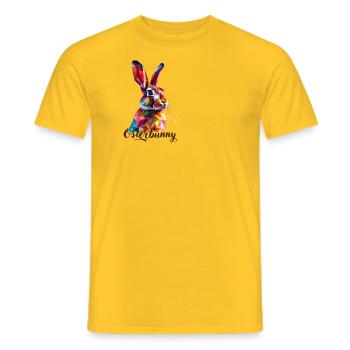 Lapin de Pâques mignon lapin de Pâques géométrique - T-shirt homme - jaune - Devant - AI Model Male 178 dark (178cm)