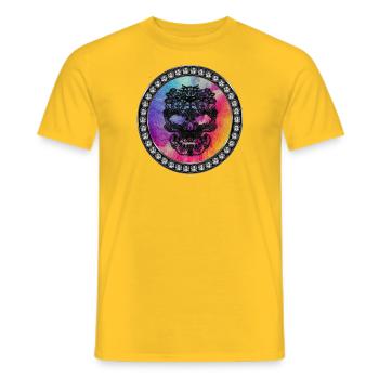 Glitzer Totenkopf - Männer T-Shirt - Gelb - Vorne - AI Model Male 178 dark (178cm)