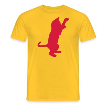 cat kitten - T-shirt homme - jaune - Devant - AI Model Male 178 dark (178cm)