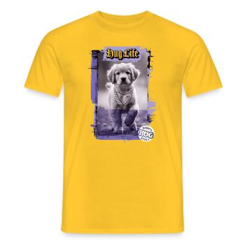 Hip Hop Rapper Golden Retriever - Männer T-Shirt - Gelb - Vorne - AI Model Male 178 dark (178cm)