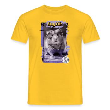 Goldketten Rapper Hamster - Männer T-Shirt - Gelb - Vorne - AI Model Male 178 dark (178cm)
