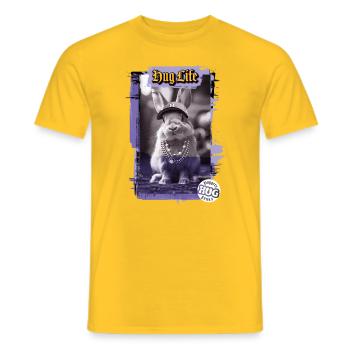 Lapin Hip Hop avec chaîne en or - T-shirt homme - jaune - Devant - AI Model Male 178 dark (178cm)