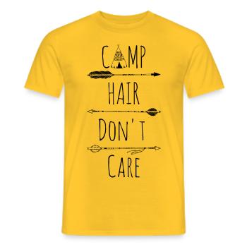 Camp Hair Do not Care - T-shirt homme - jaune - Devant - AI Model Male 178 dark (178cm)
