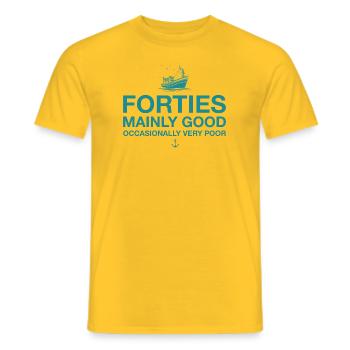 Forties - Men's T-Shirt - yellow - Front - AI Model Male 178 dark (178cm)