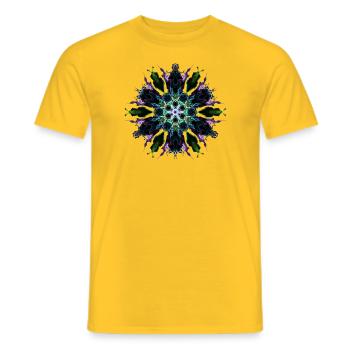 Purple Flower - Männer T-Shirt - Gelb - Vorne - AI Model Male 178 dark (178cm)