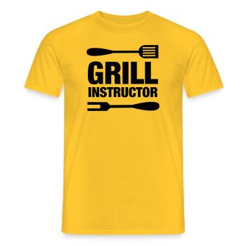 Grill Instructeur Grill Barbecue Grill Master - Heren T-shirt - geel - Voor - AI Model Male 178 dark (178cm)