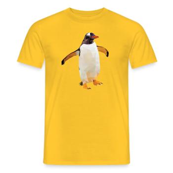 Pingouin Low Poly - T-shirt homme - jaune - Devant - AI Model Male 178 dark (178cm)