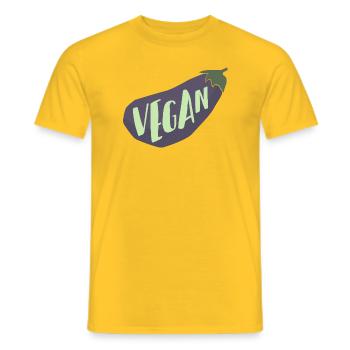 végétalien - T-shirt homme - jaune - Devant - AI Model Male 178 dark (178cm)
