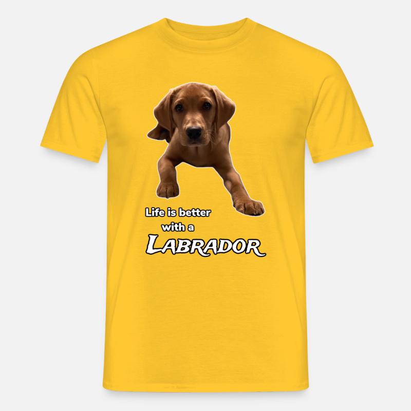 Das Leben ist besser mit einem Labrador - Männer T-Shirt - Gelb