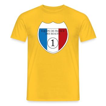Equipe de France des Beaufs - T-shirt homme - jaune - Devant - AI Model Male 178 dark (178cm)