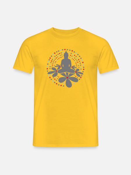 Mandala Bouddha - T-shirt homme - jaune