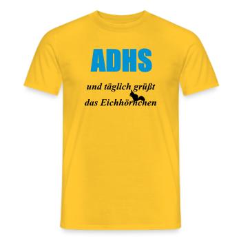 ADHS Eichhörnchen Geschenk - Männer T-Shirt - Gelb - Vorne - AI Model Male 178 dark (178cm)