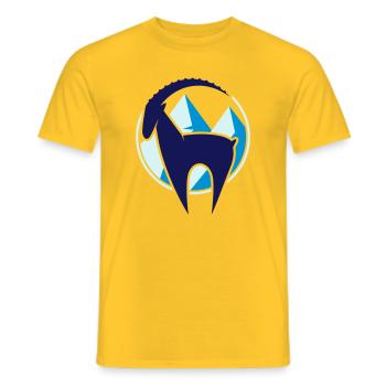 Capricorne et Montagnes Bouton - T-shirt homme - jaune - Devant - AI Model Male 178 dark (178cm)