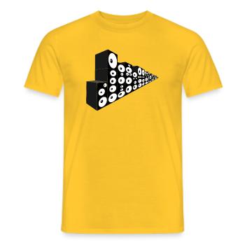 Infinite Sound Wall - Men's T-Shirt - yellow - Front - AI Model Male 178 dark (178cm)