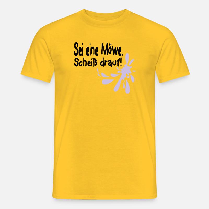 Möwen Scheiß drauf--3 - Männer T-Shirt - Gelb