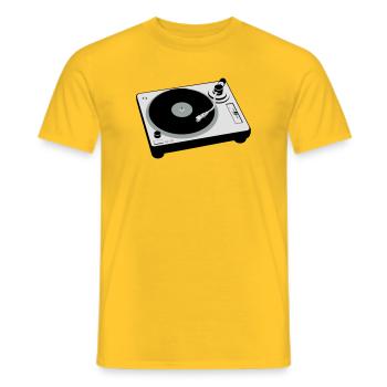 Turntable - Männer T-Shirt - Gelb - Vorne - AI Model Male 178 dark (178cm)