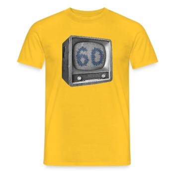 60 years anniversary - Men's T-Shirt - yellow - Front - AI Model Male 178 dark (178cm)