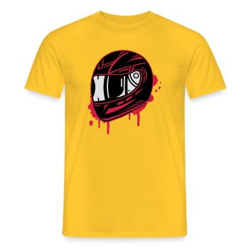 Casque de moto graffiti - T-shirt homme - jaune - Devant - AI Model Male 178 dark (178cm)