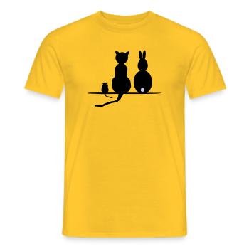 Katz Maus Hase - Männer T-Shirt - Gelb - Vorne - AI Model Male 178 dark (178cm)