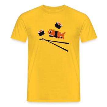 Sushi - Männer T-Shirt - Gelb - Vorne - AI Model Male 178 dark (178cm)