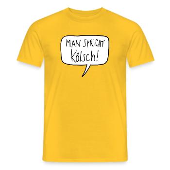  Sprechblase: Man spricht Kölsch - Männer T-Shirt - Gelb - Vorne - AI Model Male 178 dark (178cm)