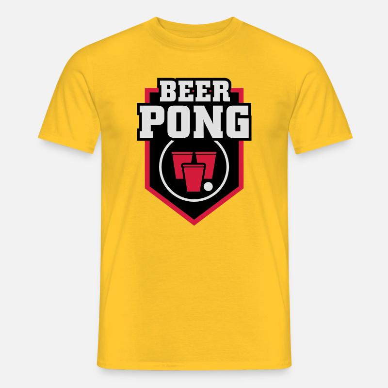 Beer Pong Patch - Männer T-Shirt - Gelb