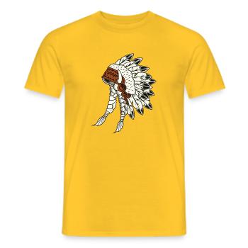 Indianer - Männer T-Shirt - Gelb - Vorne - AI Model Male 178 dark (178cm)