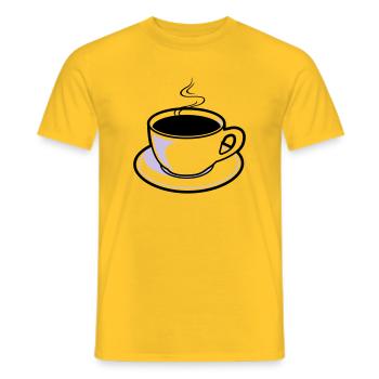 Kaffee, Tasse, Koffein - Männer T-Shirt - Gelb - Vorne - AI Model Male 178 dark (178cm)