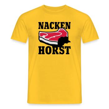 Nacken Horst | Grillen | BBQ - Men's T-Shirt - yellow - Front - AI Model Male 178 dark (178cm)