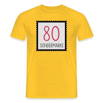 runder Geburtstag 80. Geburtstag Geschenk - Männer T-Shirt - Gelb - Vorne - AI Model Male 178 dark (178cm)