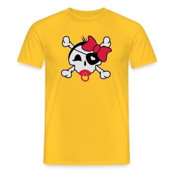 Une icône de crâne de bébé avec une tétine, et - T-shirt homme - jaune - Devant - AI Model Male 178 dark (178cm)