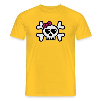 dolly_rodger_3colors - Men's T-Shirt - yellow - Front - AI Model Male 178 dark (178cm)