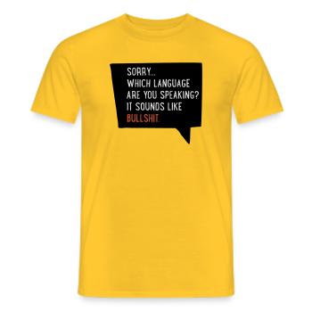 2541614 16060894 bullshit - T-shirt homme - jaune - Devant - AI Model Male 178 dark (178cm)